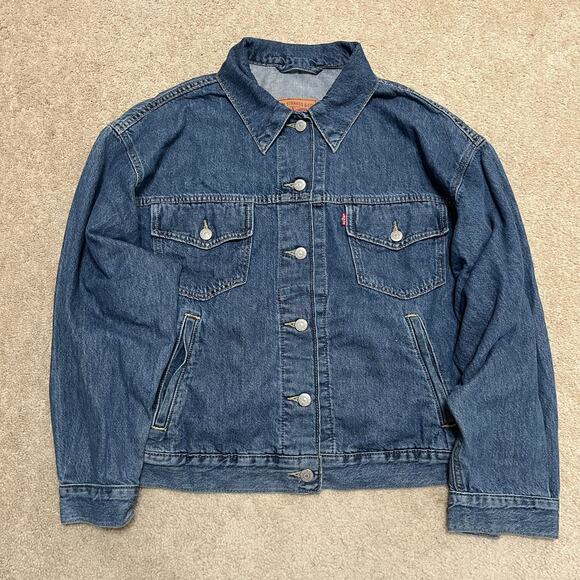 Vintage Levis Medium Washed Denim Trucker Jacket XL - Picture 1 of 6